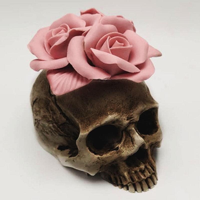 3D Rose skull silicone mold diy candle plaster silicone mold Halloween decoration tools