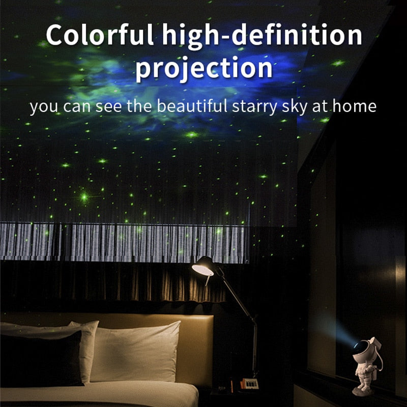 Galaxy Star Projector Starry Sky Night Light Astronaut Lamp Home Room Decor Decoration Bedroom Decorative Luminaires