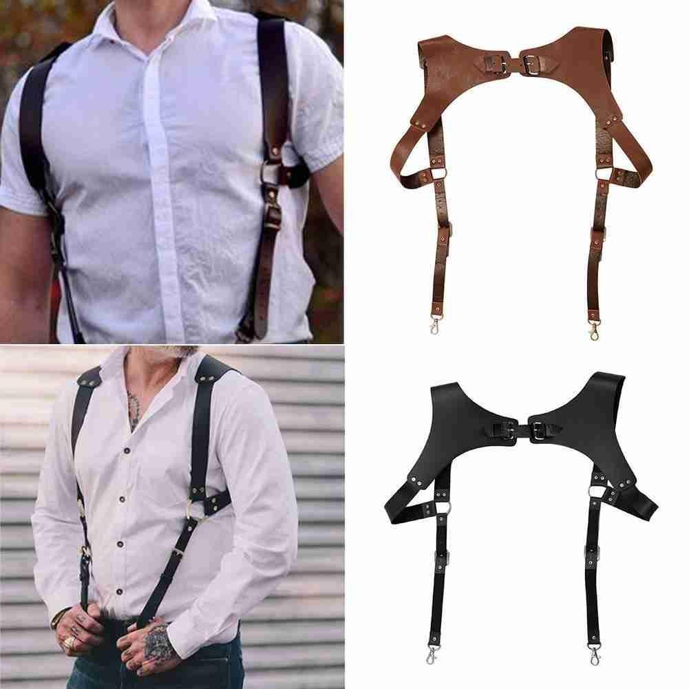 European and American Style Men's Suspenders Belts New Fashion Gentle Sportsman Suspenders Leather Straps Adult Belts