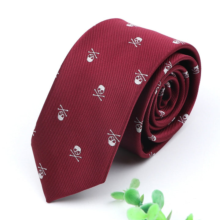 Skull Ties New Casual Slim Classic Polyester Neckties Fashion Tie for Wedding Halloween Party Tie Neckwear