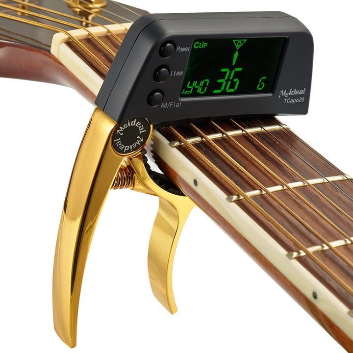 TCapo20 Acoustic Guitar Tuner Capo Guitar Capofret 2 in 1 Capo Tuner Metal for Electric Guitar Bass Chromatic Parts