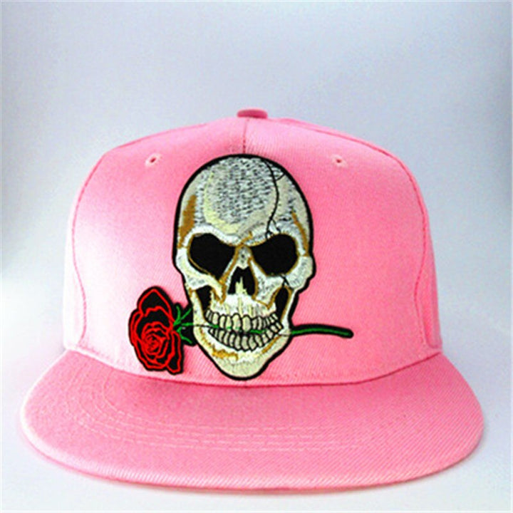 Rose Skull embroidery cotton Baseball Cap hip-hop cap Adjustable Snapback Hats for men and women